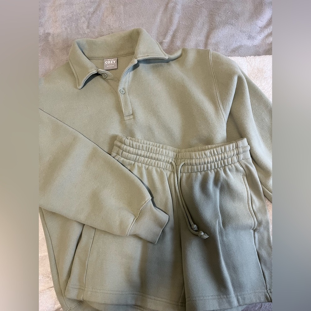ARITZIA TNA COZY FLEECE BOYFRIEND SET